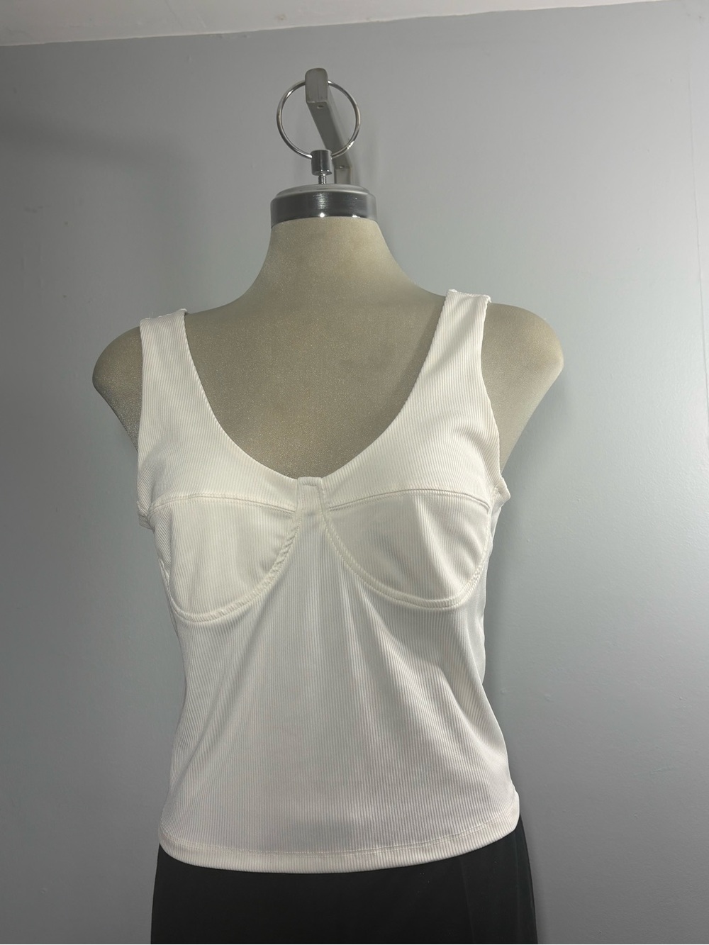 Dynamite White Ribbed Bustier-Style Tank - Picture 4 of 13